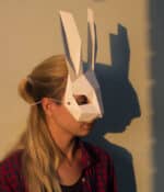Papercraft Hasenmaske aus Origami 3D