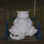 Papercraft de gato grande em origami 3D