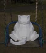 Papercraft de gato grande em origami 3D