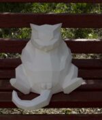 Papercraft de gato gordo em origami 3D