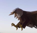 Fliegender Adler als 3D-Origami-Papercraft