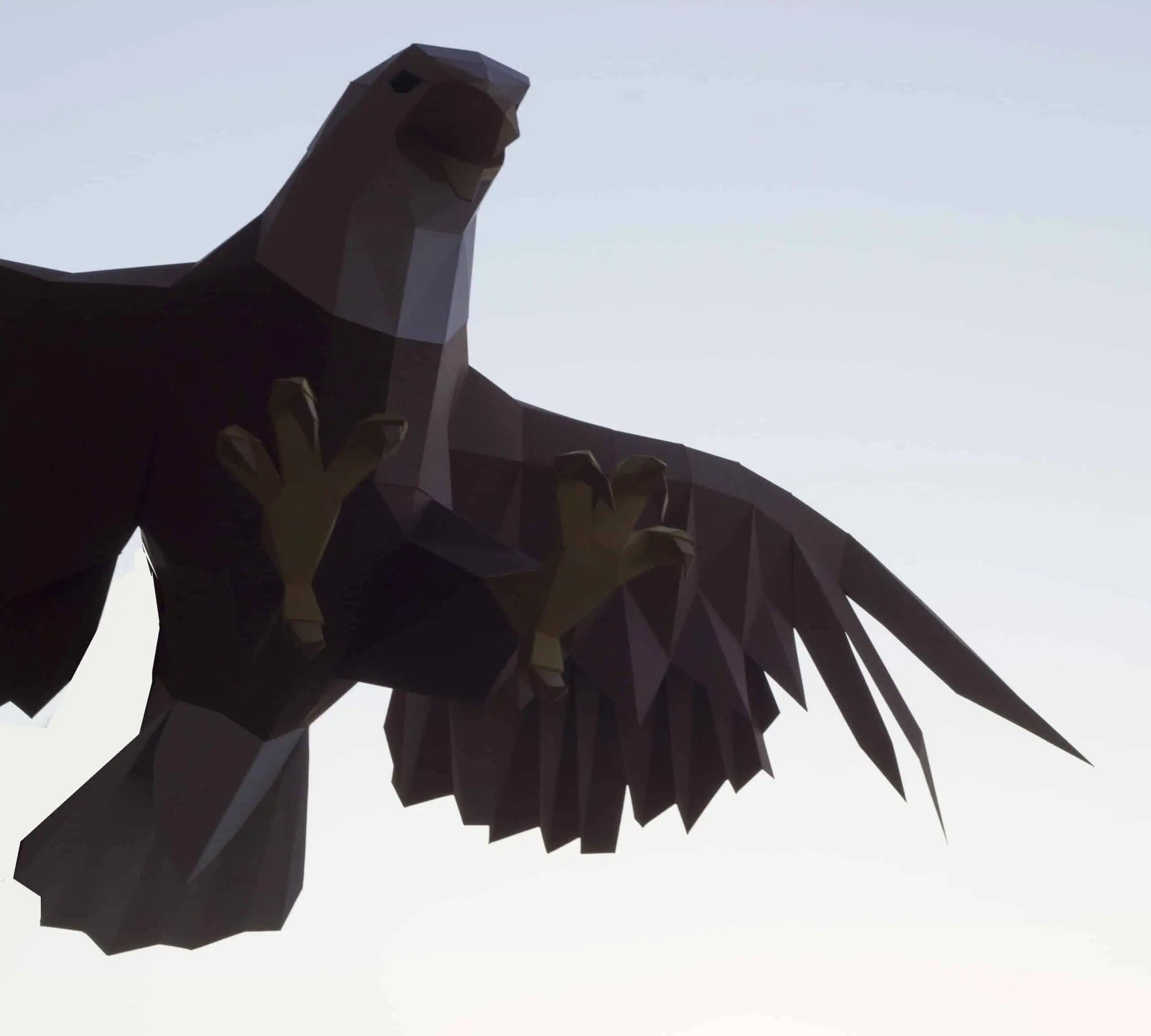Papercraft d'aigle volant en origami 3D, vue 6