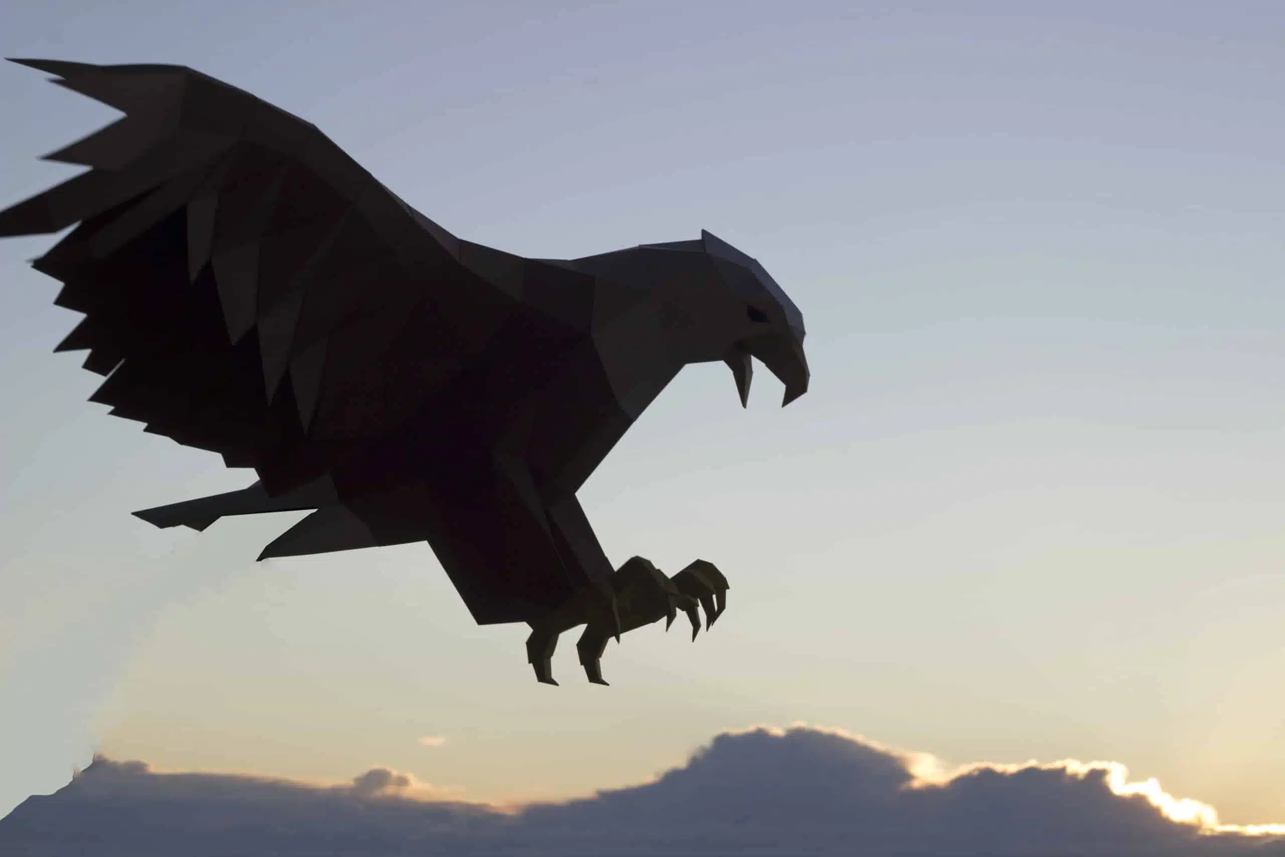 Papercraft d'aigle volant en origami 3D, vue 5