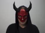 Papercraft horned skull mask in 3D origami