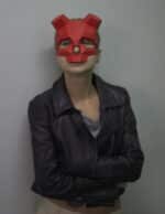 Papercraft de calavera cornuda en origami 3D