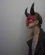 Papercraft maschera teschio cornuto in origami 3D