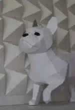 Papercraft di bouledogue francese in origami 3D