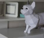 Papercraft französische Bulldogge in 3D-Origami