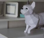 Papercraft di bouledogue francese in origami 3D