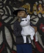 Papercraft di bouledogue francese in origami 3D