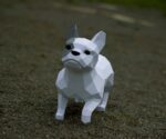 Papercraft di bouledogue francese in origami 3D
