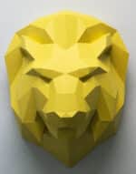 Papercraft testa di leone in origami 3D