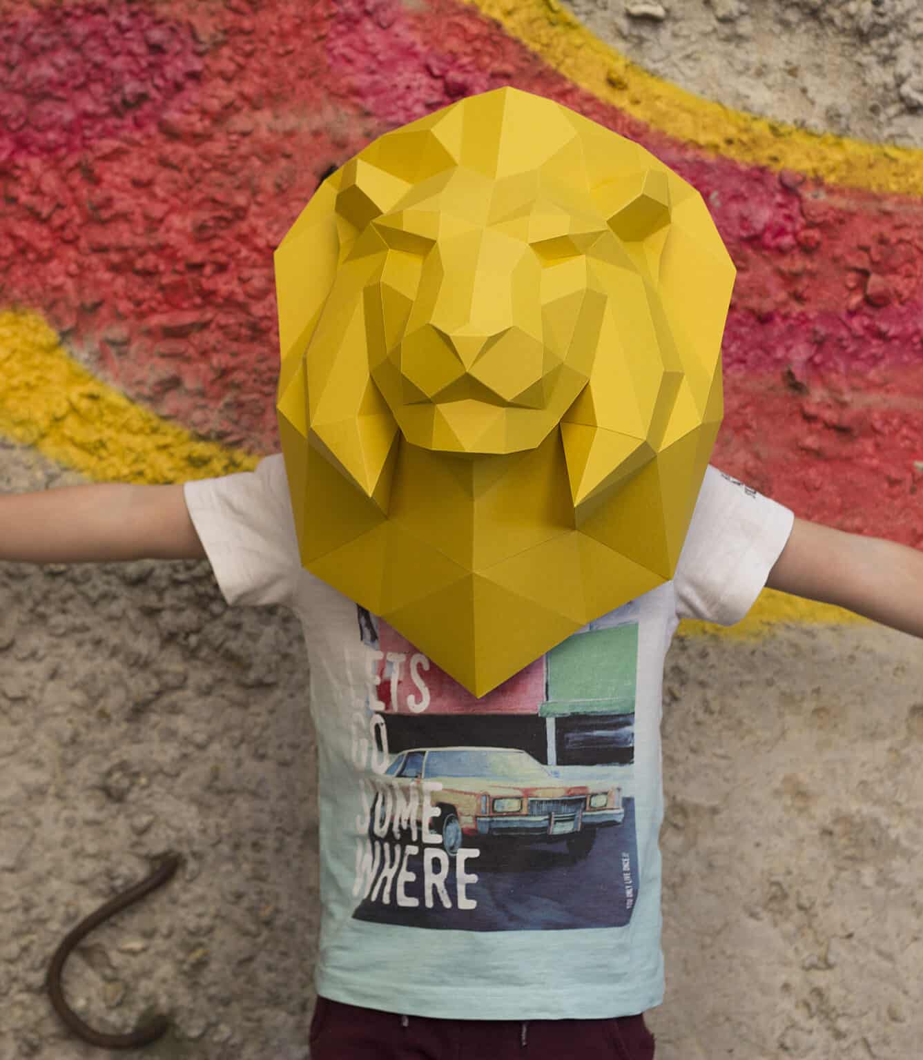 Papercraft testa di leone in origami 3D