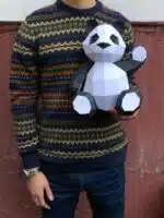 Knuffelige panda papercraft in 3D-origami, weergave 14