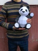 Papercraft de panda adorable en origami 3D
