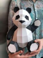 Papercraft de panda fofo em origami 3D