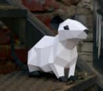 Papercraft de rat pour nouvel an chinois en origami 3D