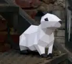 Papercraft de rato para o Ano Novo Chinês em origami 3D