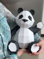 Papercraft de panda fofo em origami 3D