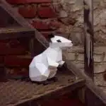 Rat papercraft 3D origami, 3D-model