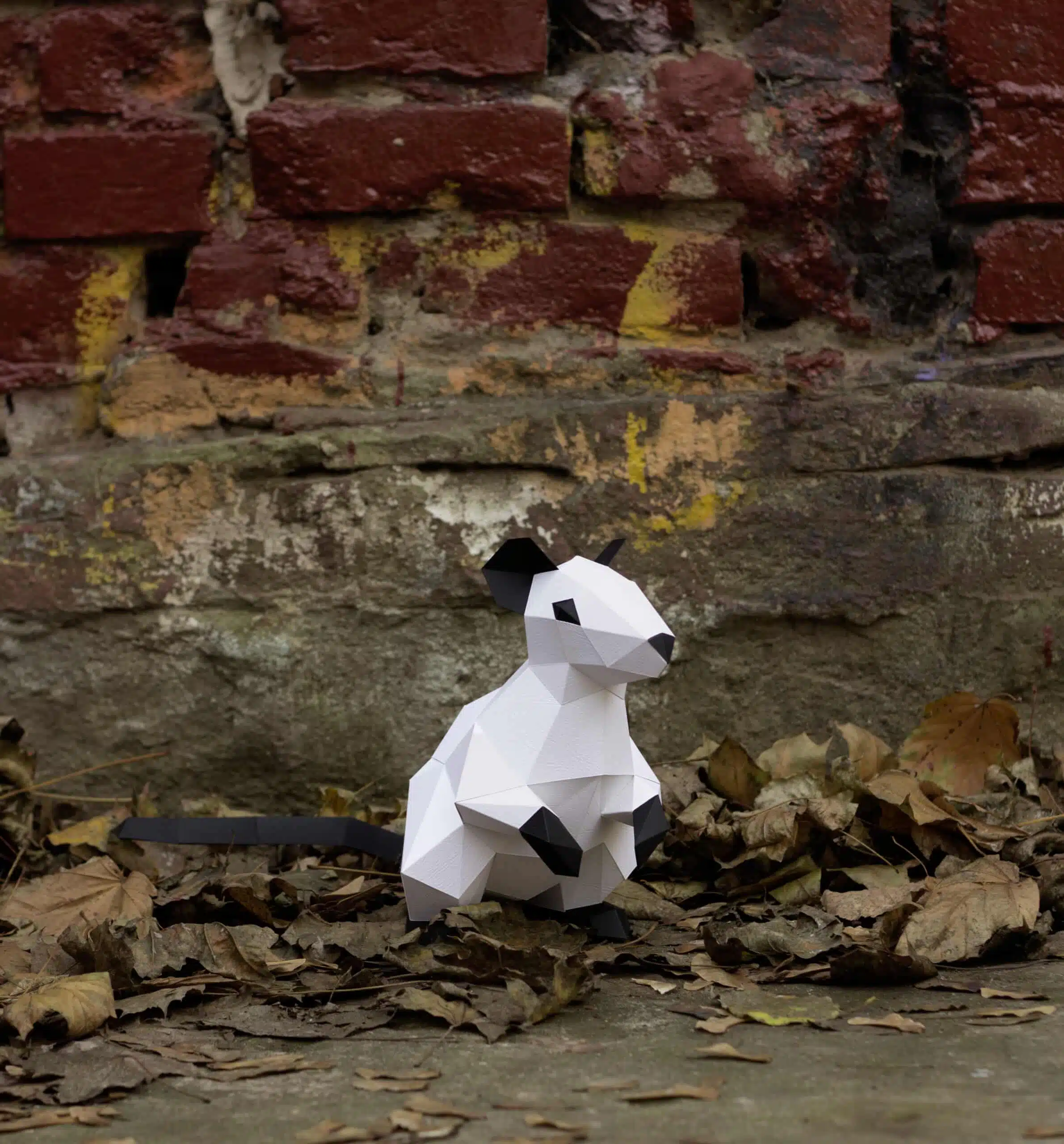 Rat papercraft 3D origami, weergave 4