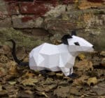 Papercraft de rat pour nouvel an chinois en origami 3D