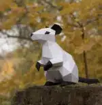 Rat papercraft 3D origami, weergave 2