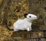 Papercraft rats for Chinese New Year in 3D origami