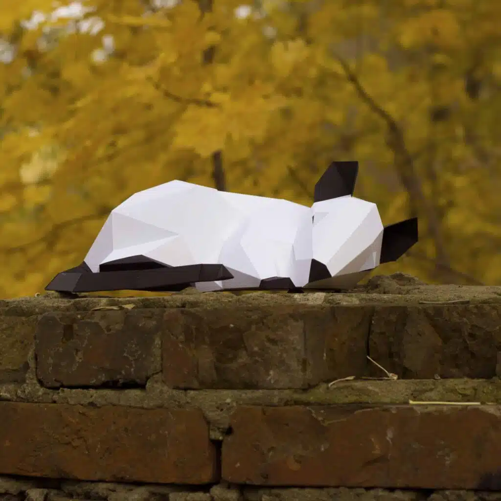 Papercraft of rat for Chinese New Year in 3D origami