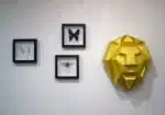 Papercraft testa di leone frontale in origami 3D