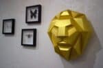 Papercraft lion head in 3D origami