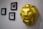 Papercraft testa di leone frontale in origami 3D