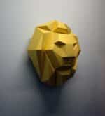 Papercraft lion head in 3D origami