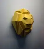 Papercraft testa di leone frontale in origami 3D