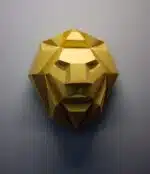 Papercraft testa di leone frontale in origami 3D