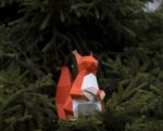 Papercraft d'écureuil assis en origami 3D
