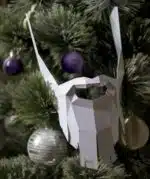 3D-origami kerstmuts met baard van de Kerstman, weergave 9