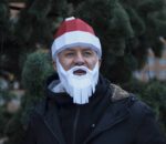 Papercraft de chapeau du Père Noël avec barbe en origami 3D