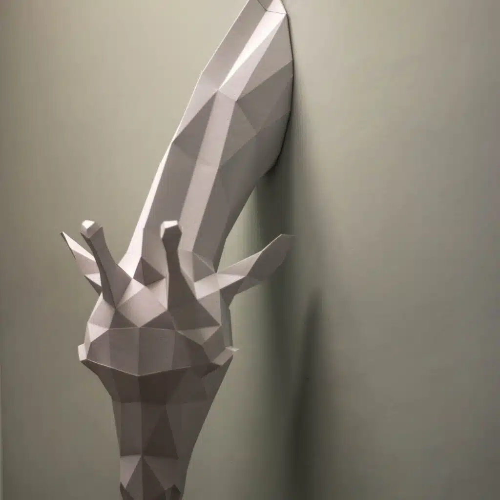 Papercraft de girafa em origami 3D