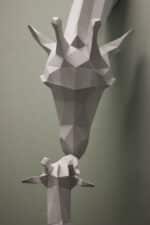 Papercraft di giraffa madre e figlio in origami 3D