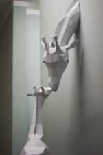 Papercraft di giraffa madre e figlio in origami 3D