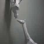 Papercraft di giraffa madre e figlio in origami 3D