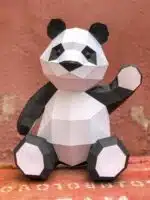 Papercraft de panda fofo em origami 3D