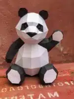 Knuffelige panda papercraft in 3D-origami, weergave 11