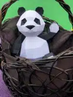 Papercraft de panda fofo em origami 3D
