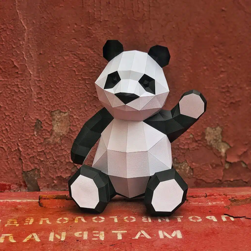 Papercraft di panda carino in origami 3D