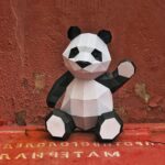 Papercraft de panda fofo em origami 3D