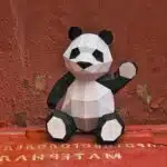 Knuffelige panda papercraft in 3D-origami, 3D-model