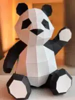 Knuffelige panda papercraft in 3D-origami, weergave 5