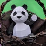 Papercraft de panda adorable en origami 3D